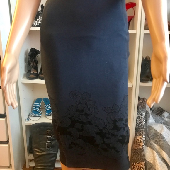 H&M Navy Blue Below Knee Fitting Dress - Picture 7 of 8